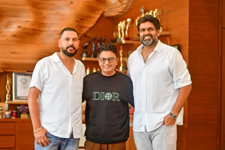 Yuvraj Singh, Bhushan Kumar and Ravi Bhagchandka