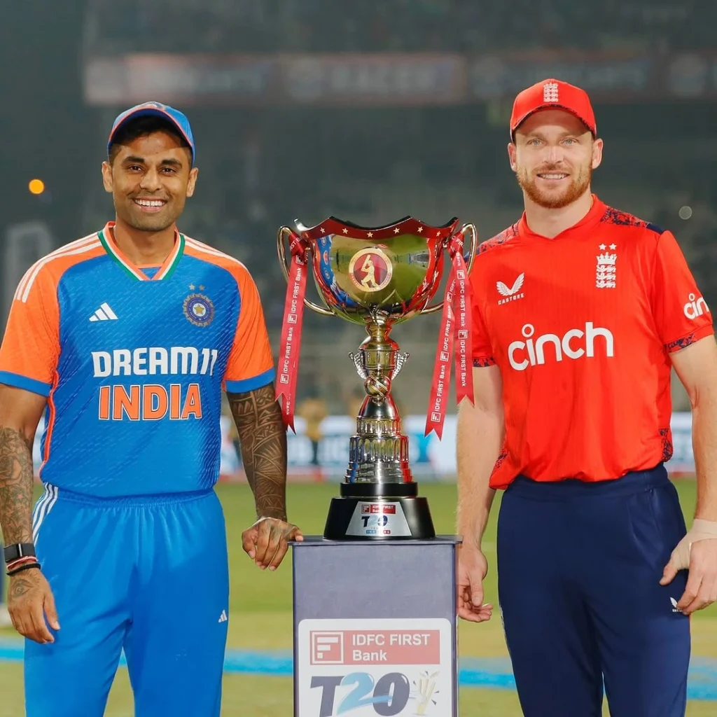 India T20I Captain Surya Kumar Yadav and England Captain Jos Buttler. 